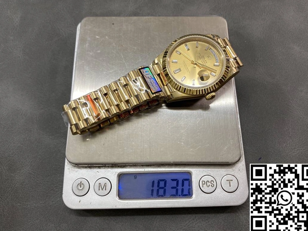 M228238-0005 Steel Rolex Day Dial Date Factory Diamond v5 Tungsten QF Hourmarker Gold 0208